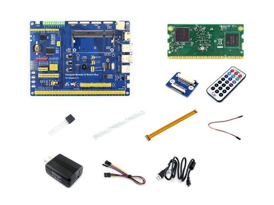 Picture of Raspberry Pi Compute Module 3 Development Kit Type A Include CM3 IO Board DS18B20 and IR Remote Controller the Pi in a flexible form factor with 4GB eMMC Flash
