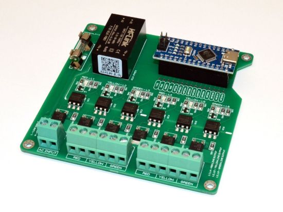 Picture of Refurbished 6 CH Traffic Light Controller Board, Arduino Based programmable Board 6 Channel RED Green Yellow and Others