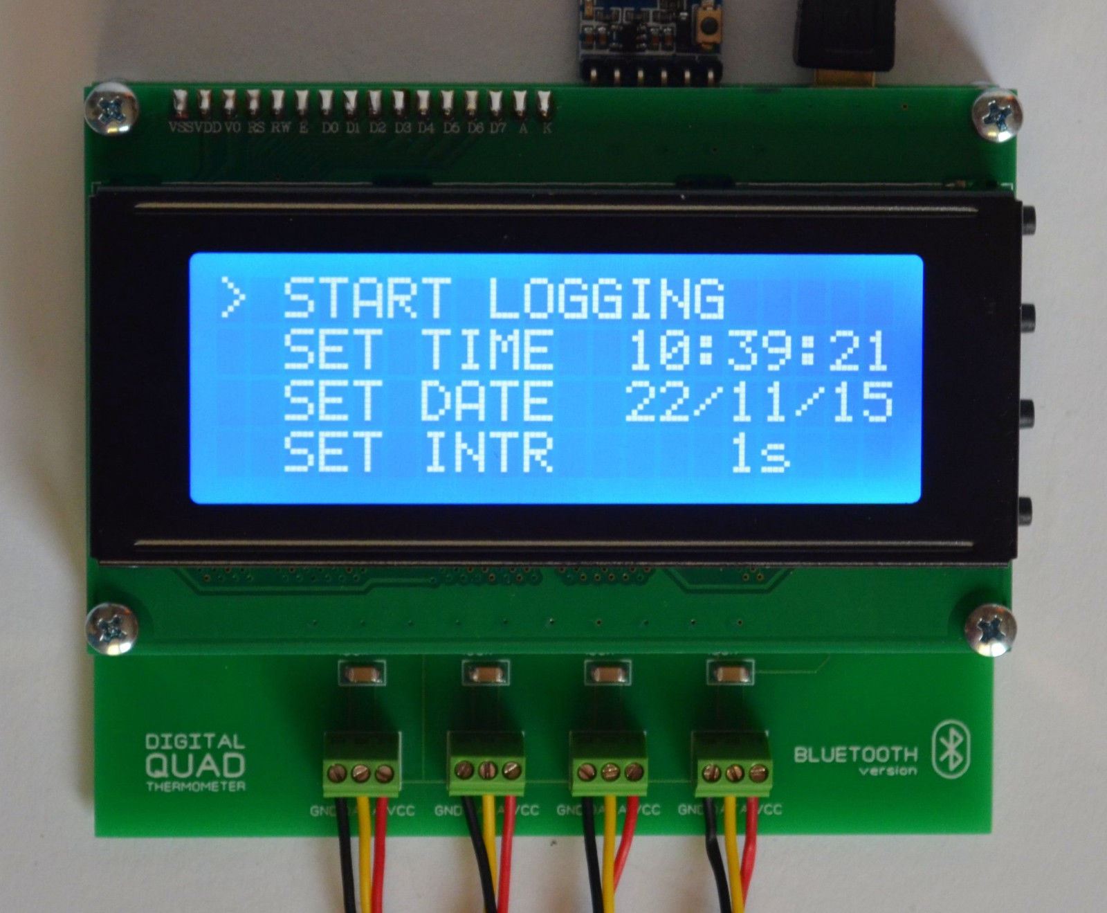 4CH Temperature Data Logger Recorder RTC -55...+125 C Bluetooth DS18B20 ...
