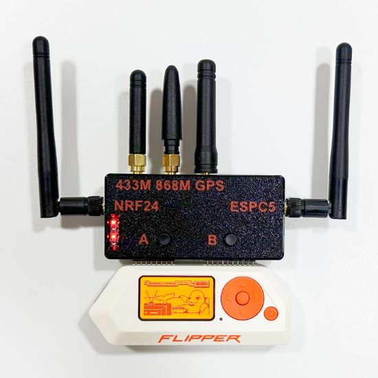 Picture of 5-in-1 Module Expansion Board Compatible with Flipper Zero, ESP32-C5 2.4GHz/5GHz WiFi, NRF24, CC1101 433MHz/868MHz, GPS, SD Card Support